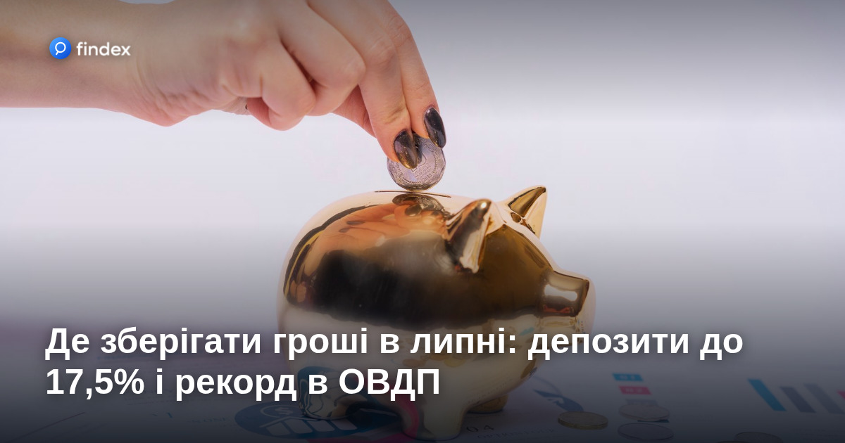 Де зберігати гроші в липні: депозити до 17,5% і рекорд в ОВДП