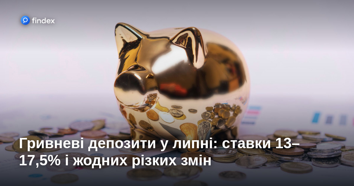 Гривневі депозити у липні: ставки 13–17,5% і жодних різких змін