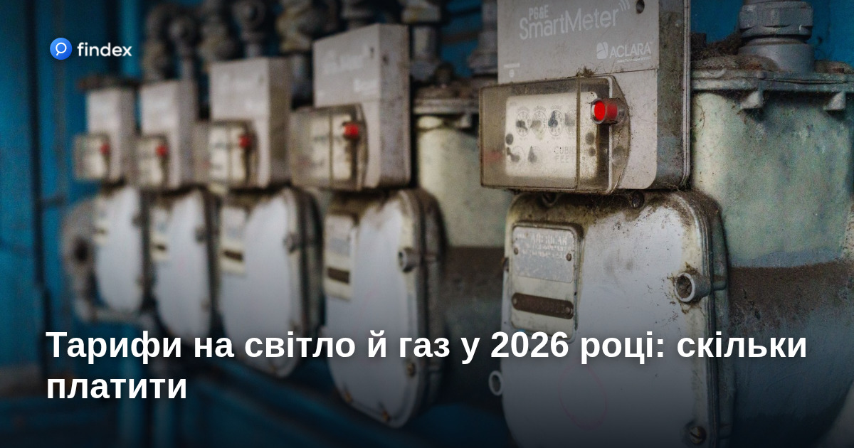Тарифи на світло й газ у 2026 році: скільки платити