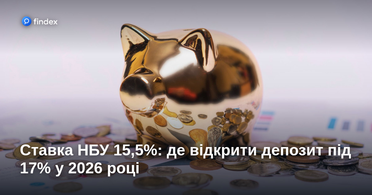 Ставка НБУ 15,5%: де відкрити депозит під 17% у 2026 році