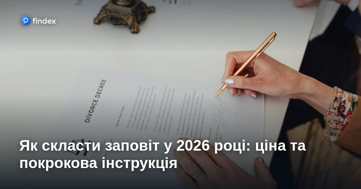 Як скласти заповіт у 2026 році: ціна та покрокова інструкція